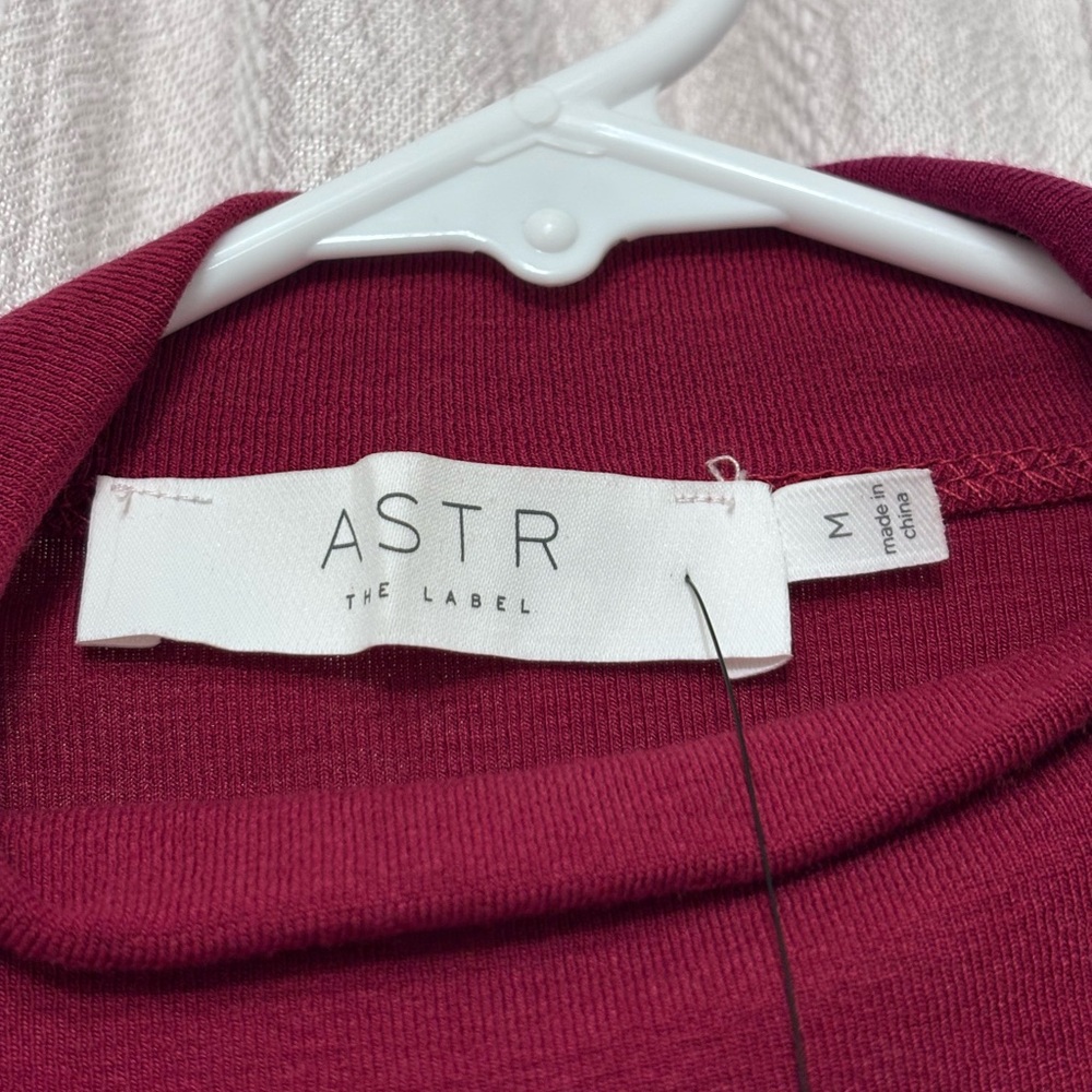 ASTR Burgundy Draped Cutout Top | Snatched Wrap Y2K Going Out Blouse M NWT - Picture 6 of 12